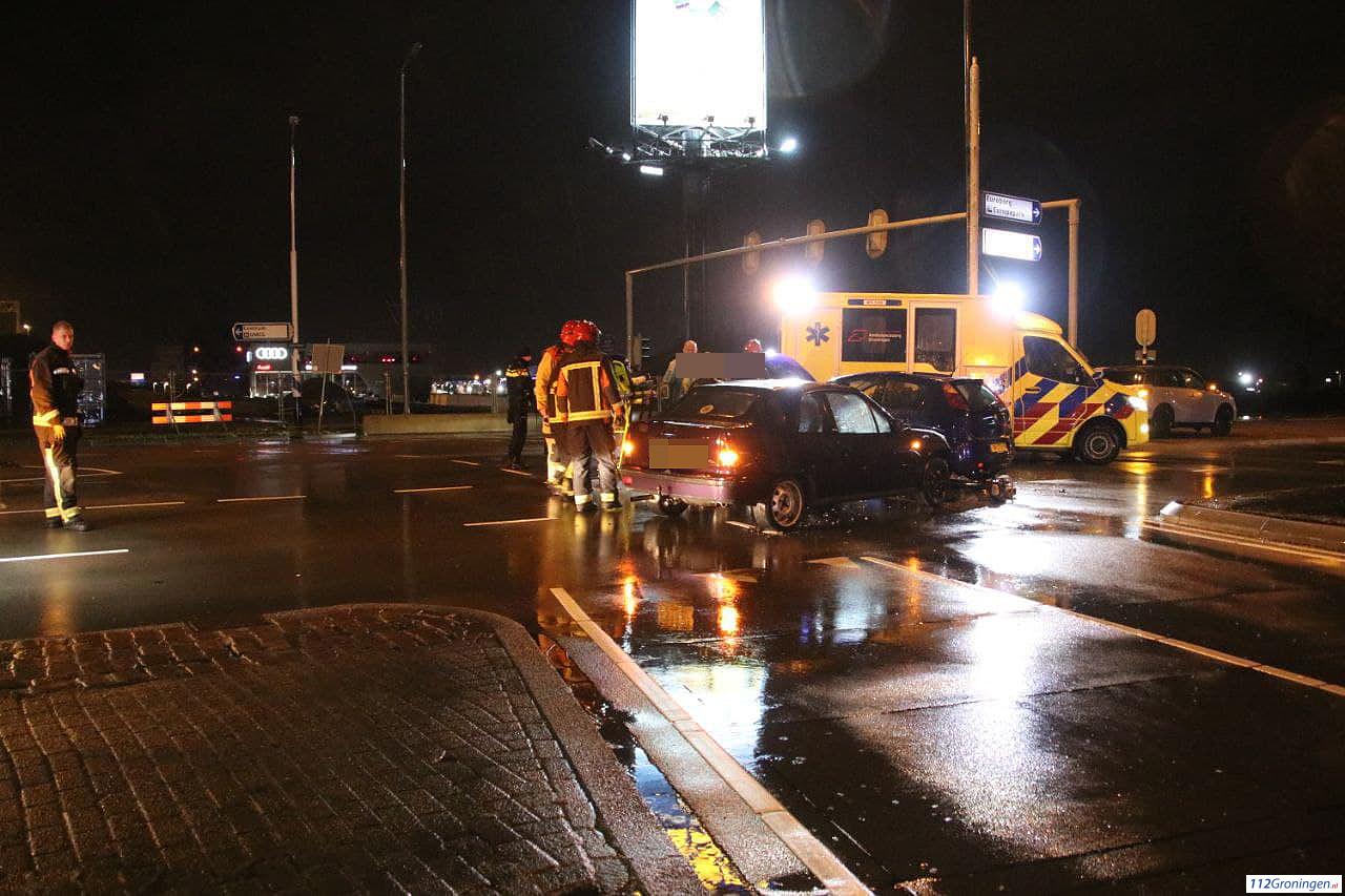 Twee gewonden bij ongeval Europaweg Groningen.