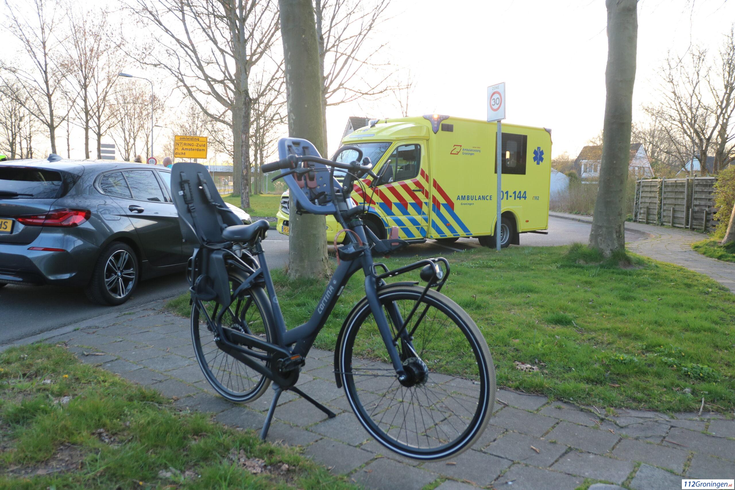Ongeval tussen auto en fietser in Groningen.