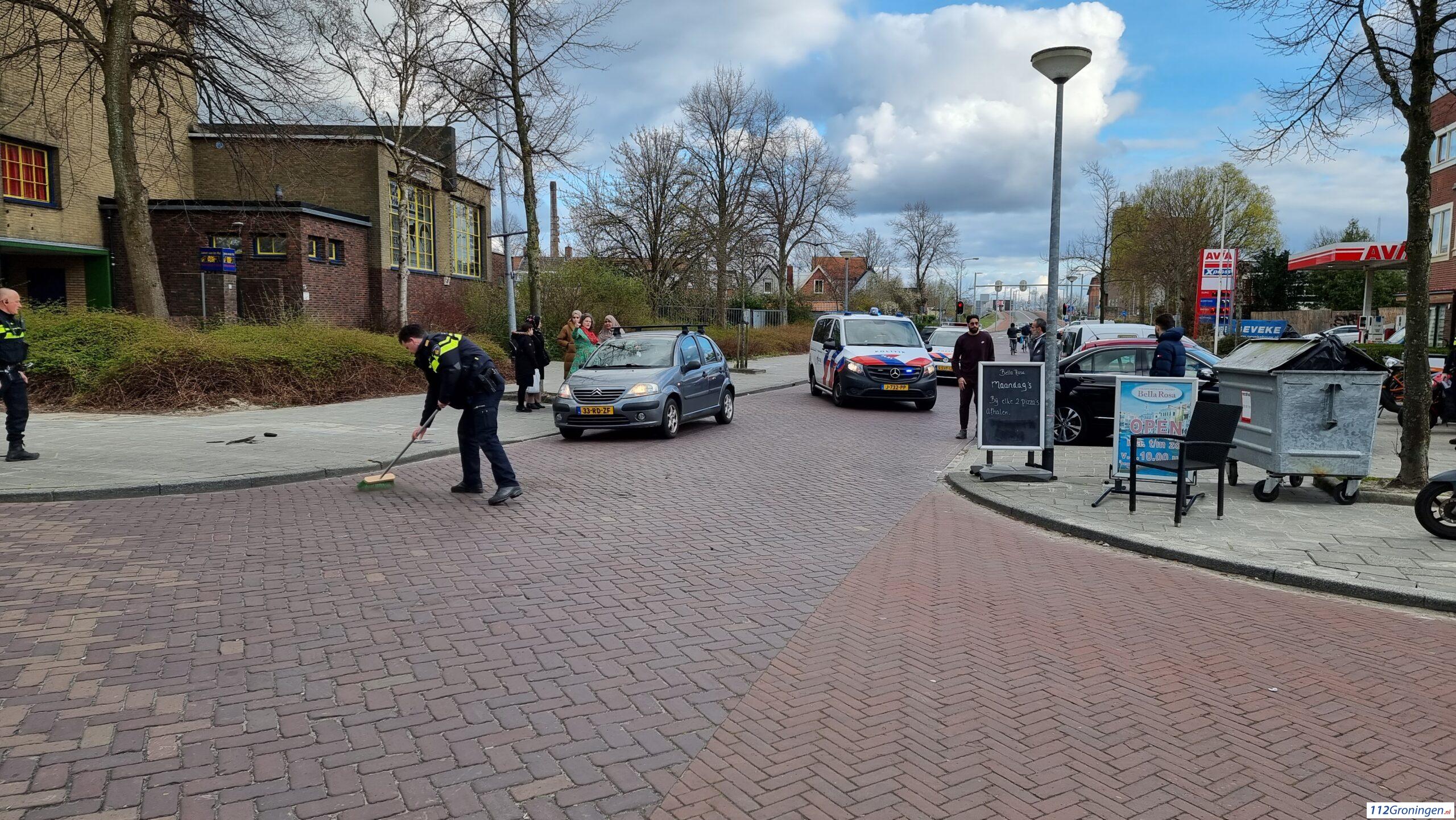 scooterrijder gewond bij ongeval op de Oliemuldersweg in Groningen.