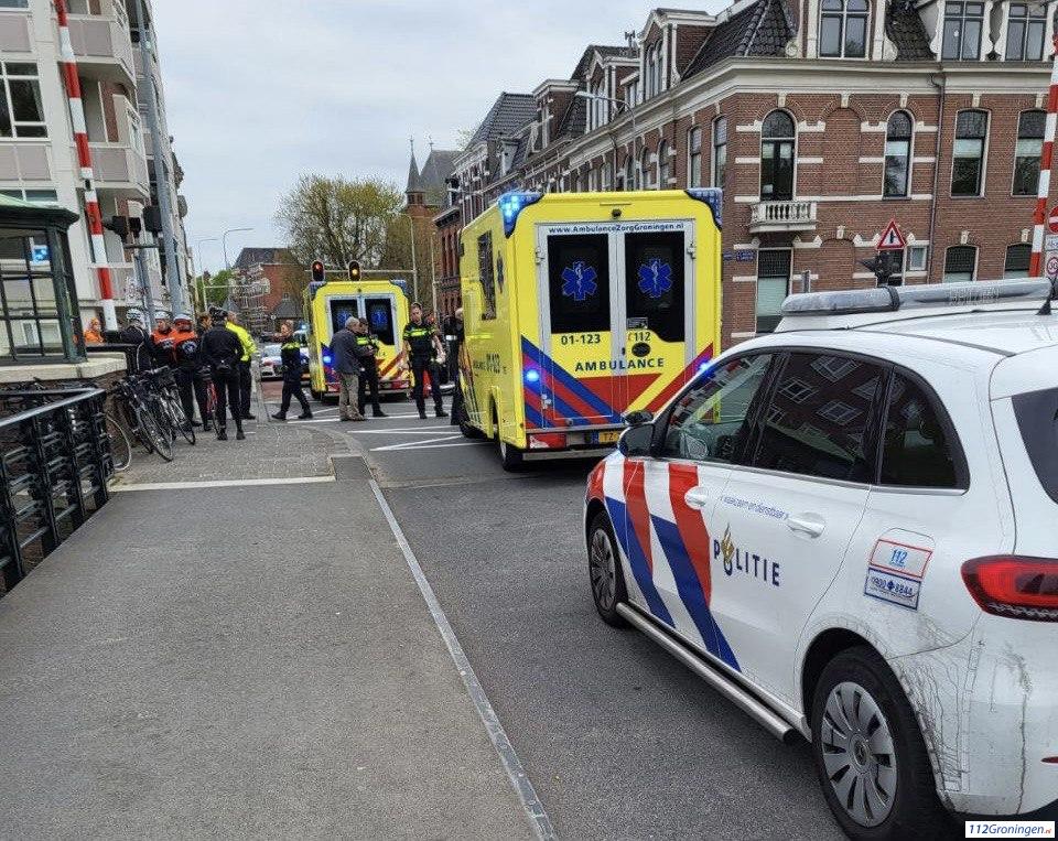 Fietser ernstig gewond bij ongeval op Westersingel.