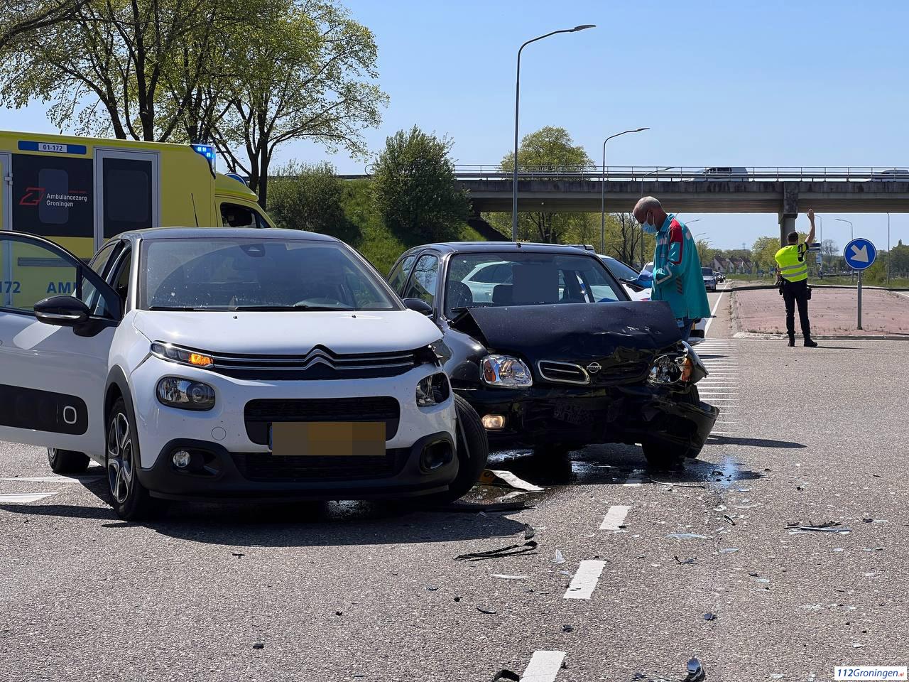Gewonde bij ongeval op N360 bij Appingedam.