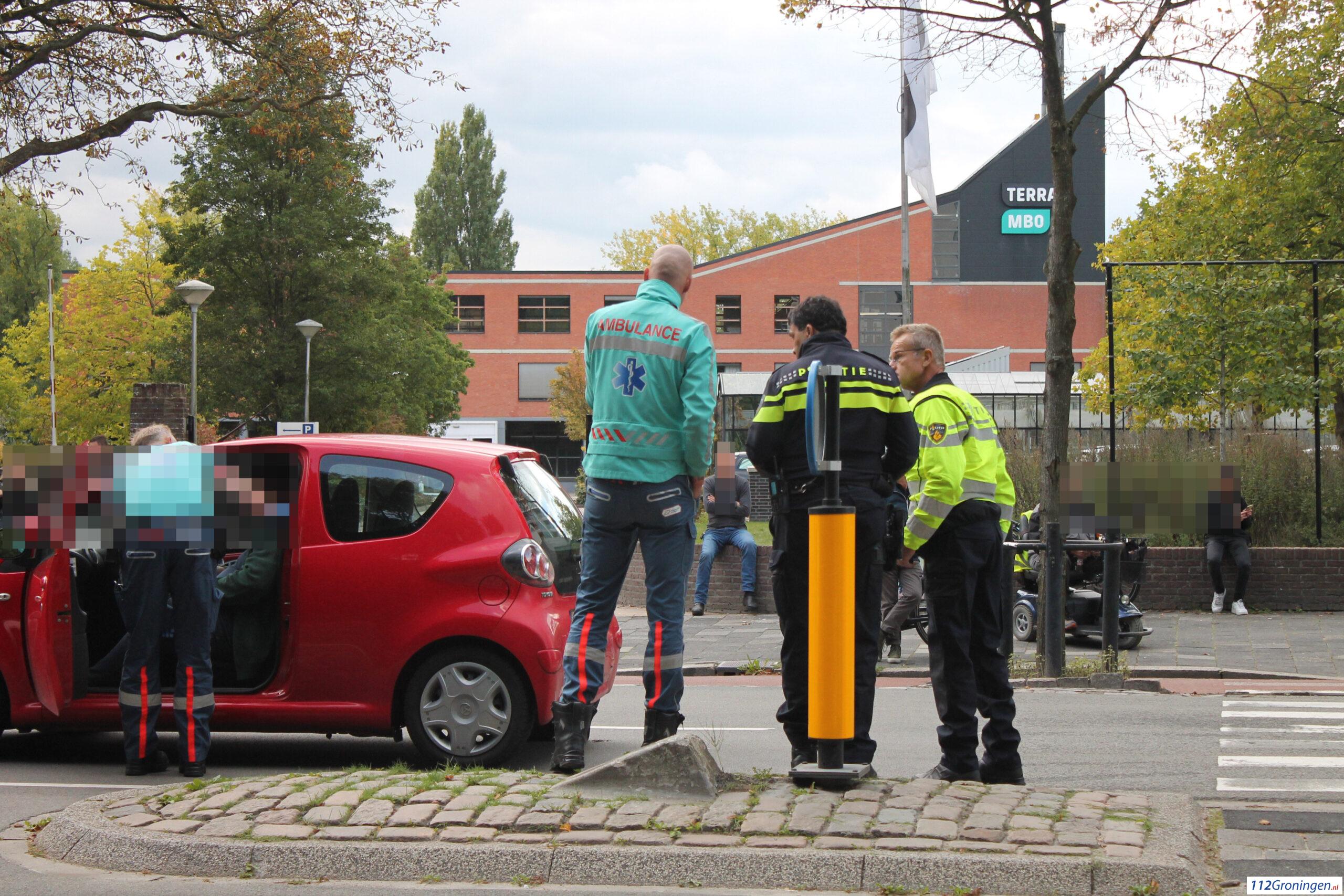 Kop/staart ongeval op de Hereweg in Groningen.