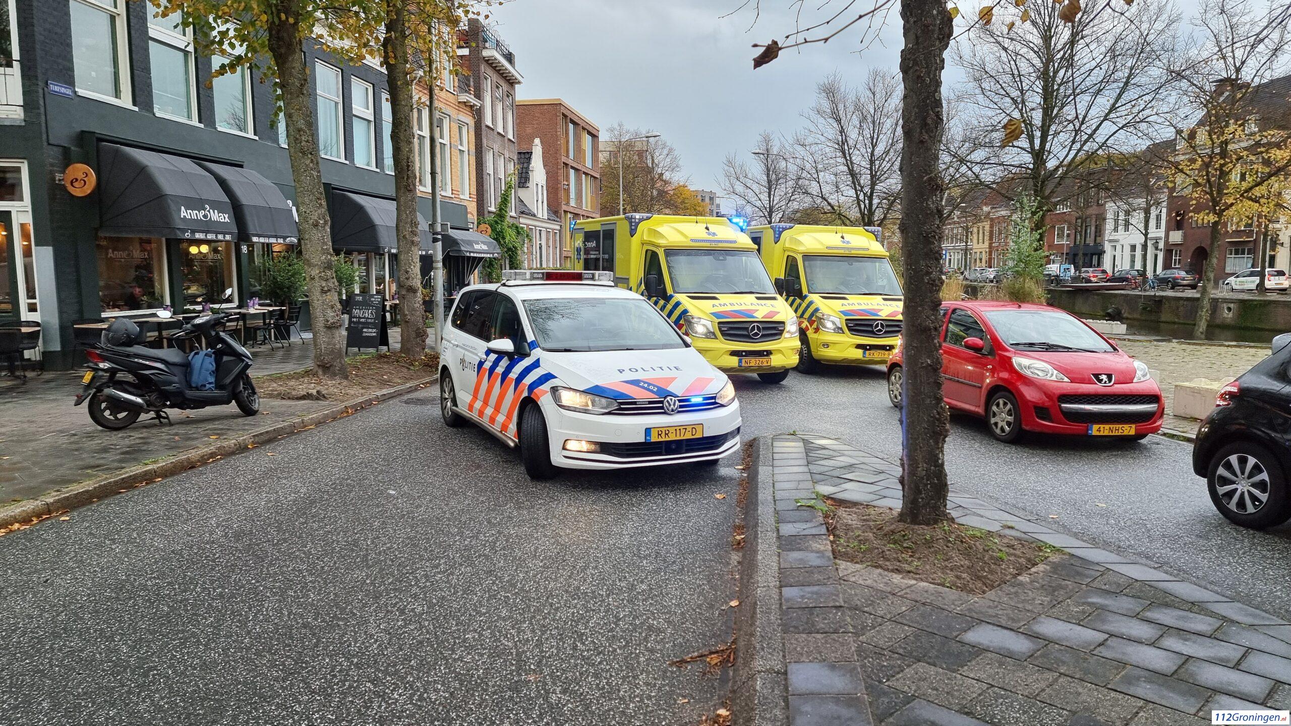 Ongeval Bloemstraat/ Turfsingel Groningen, 1 gewonde.