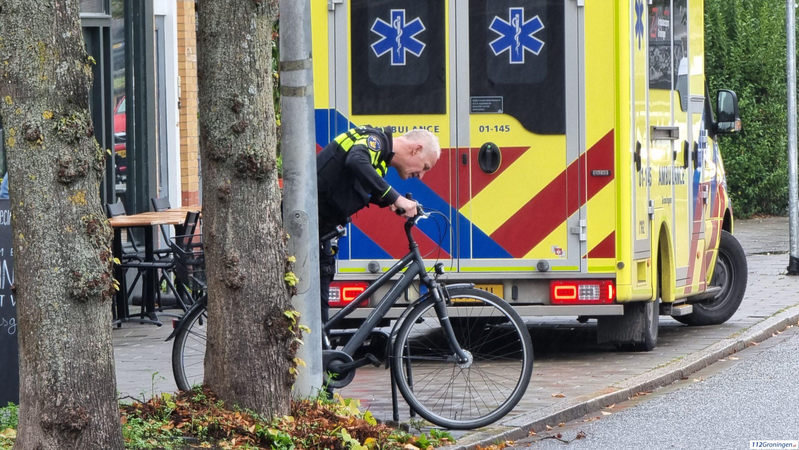 Ongeval tussen een auto en fietser op de Turfsingel in Groningen.