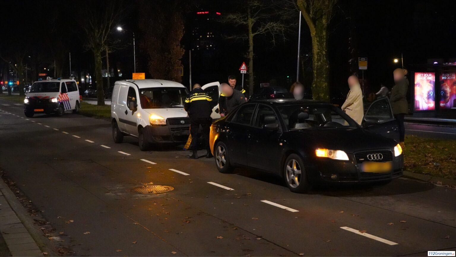 Ongeval op de Paterswoldseweg in Groningen. Ongeval op de Paterswoldseweg in Groningen.