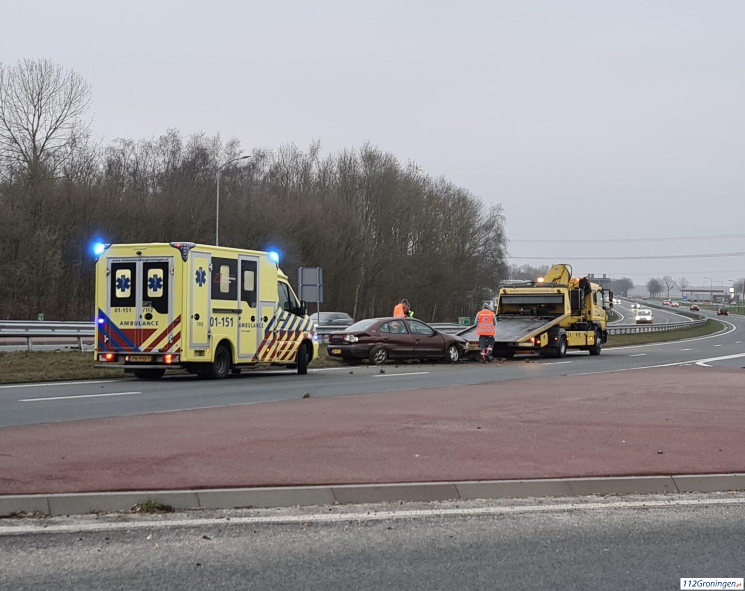 Eenzijdig ongeval op de N366 bij Nieuwe Pekela.