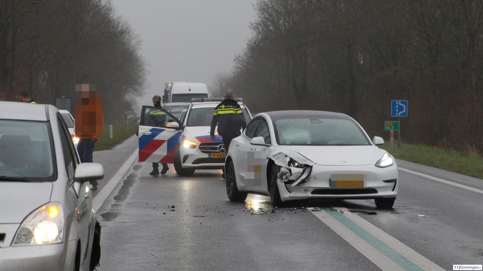 Ongeval op de Eemshavenweg nabij Zuidwolde, 1 gewonde.