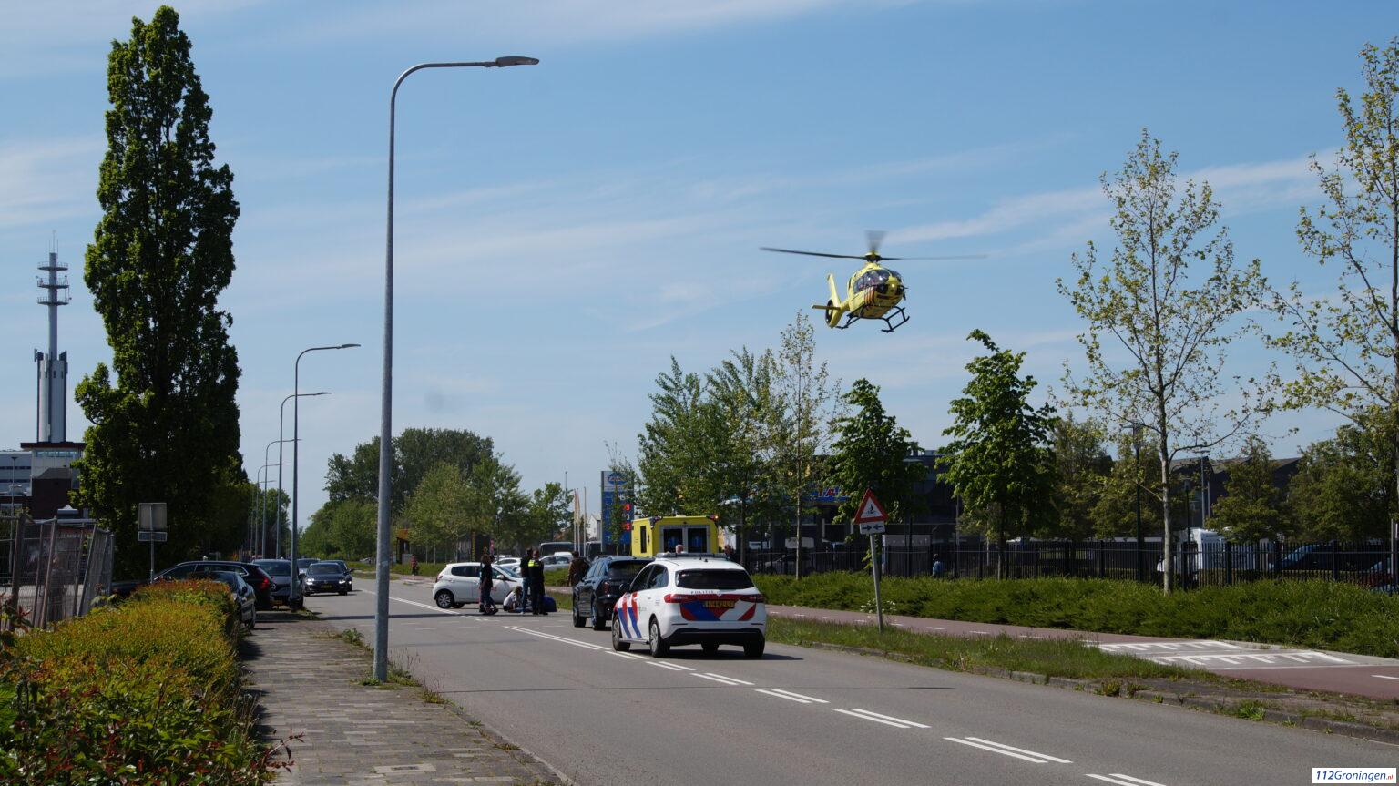 Ernstig ongeval Peizerweg Groningen, 1 gewonde.