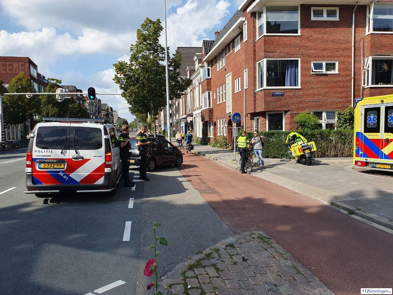 Fietser gewond bij aanrijding J.A. Feithstraat in Groningen.