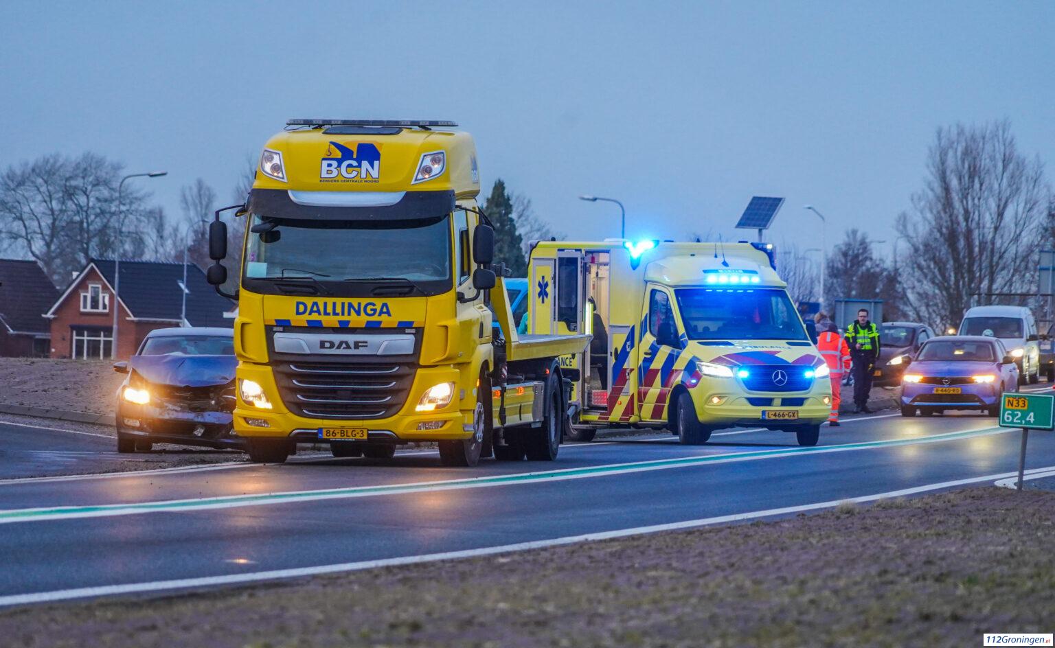 Ongeval op de N33 nabij Appingedam.