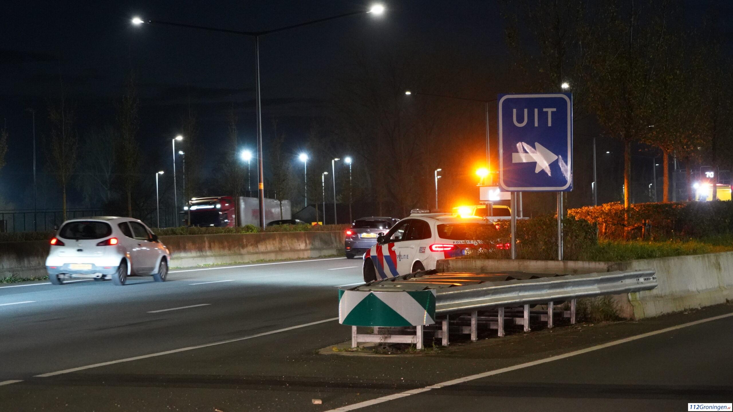 Aanrijding op de N7 in Groningen. Aanrijding op de N7 in Groningen.