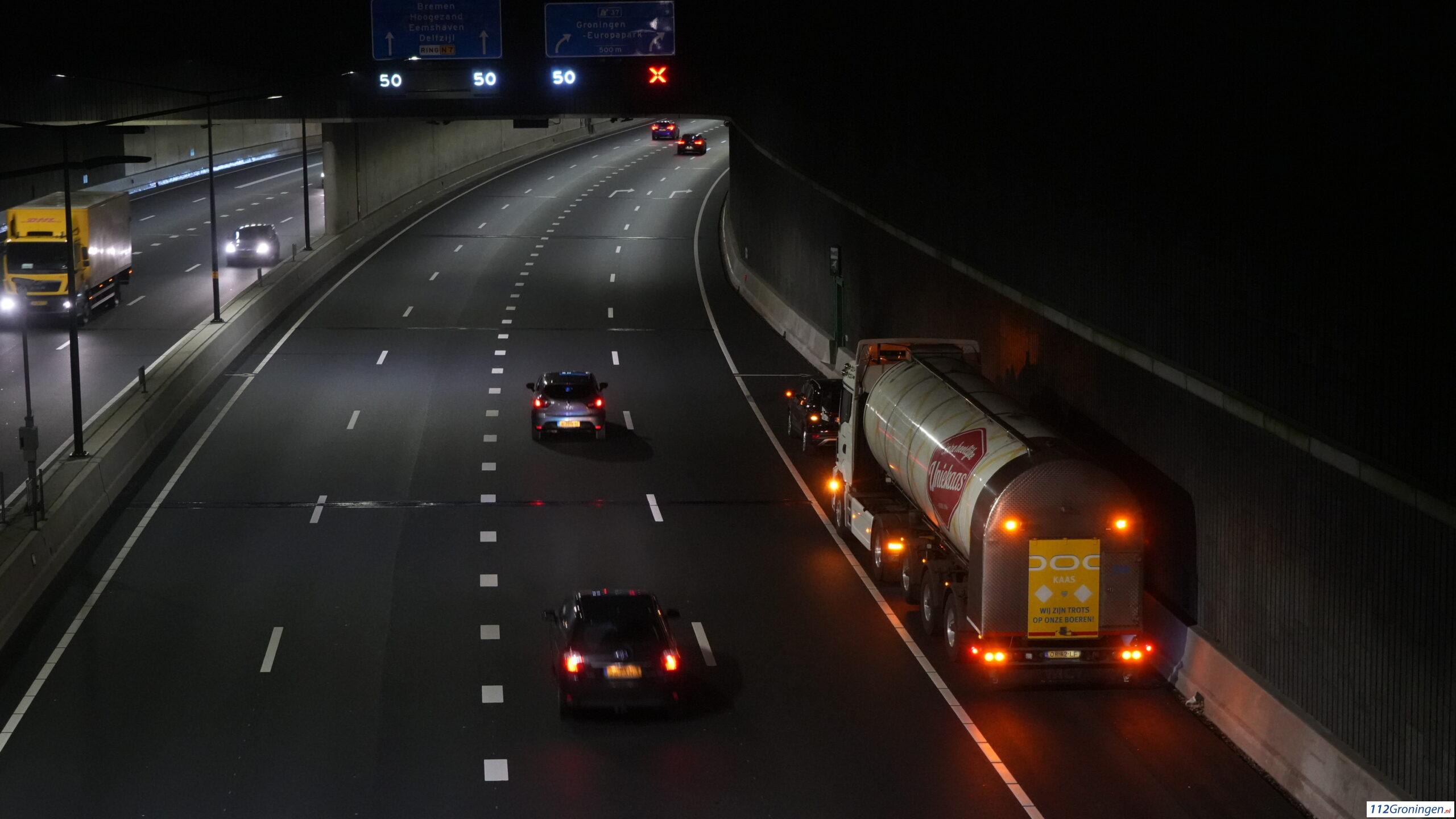 Ongeval in de verdiepte ligging op de N7. Ongeval in de verdiepte ligging op de N7.