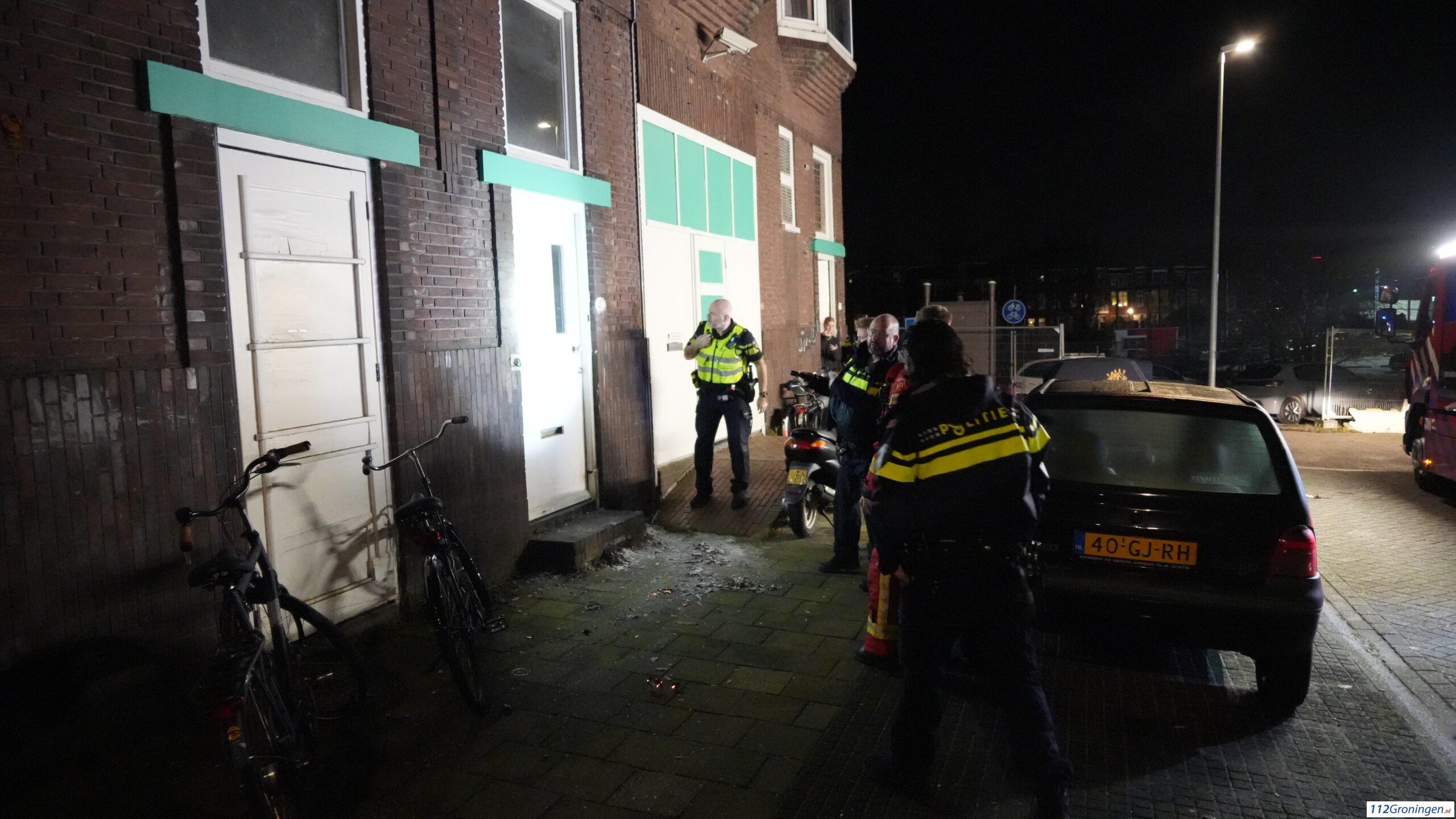 Bewoner aangehouden na mogelijke brandstichting bij woning aan Oude Stationsweg in Groningen