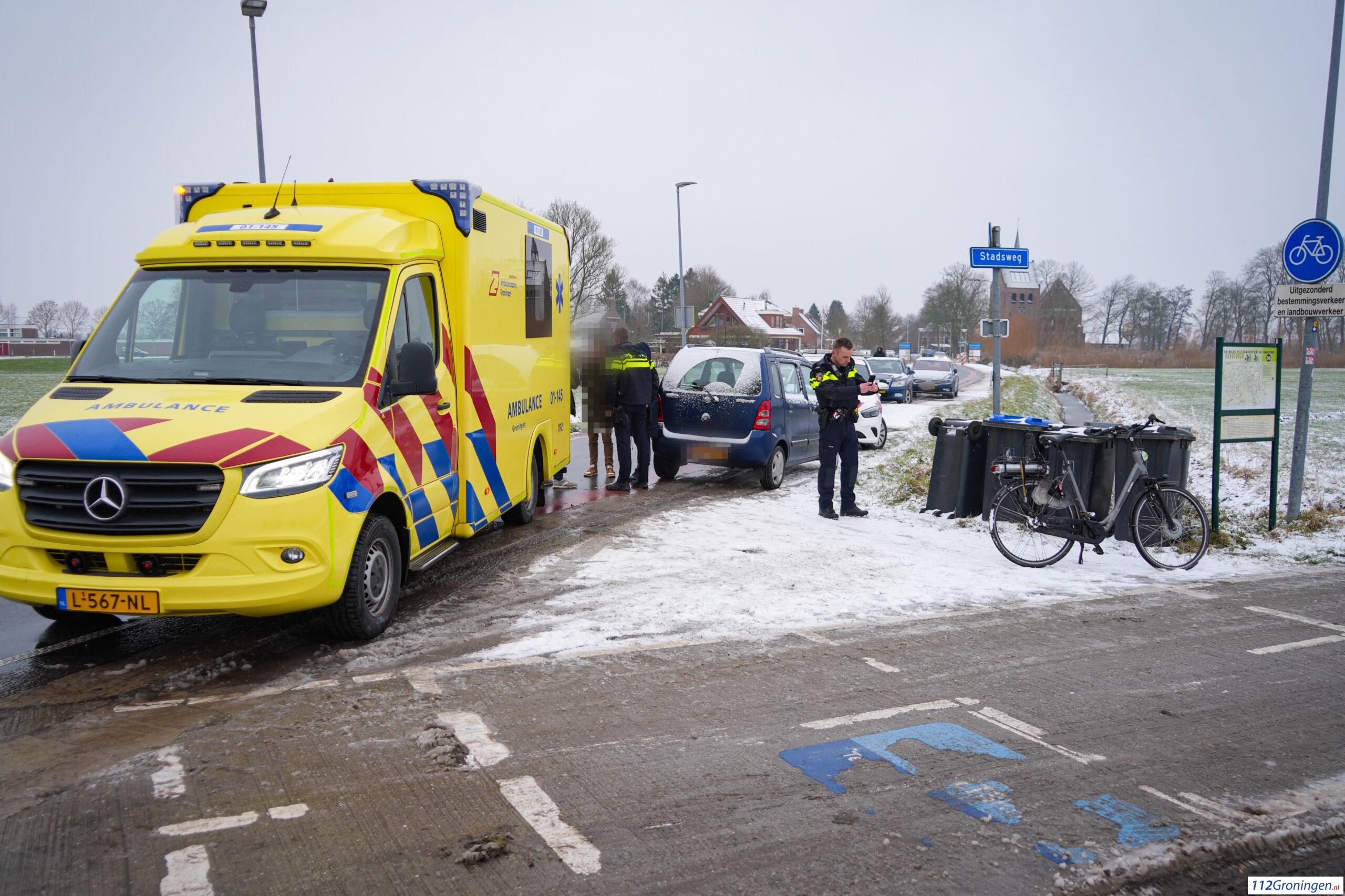 Ongeval op de Stadsweg bij Garmerwolde, 1 gewonde. Ongeval op de Stadsweg bij Garmerwolde, 1 gewonde.