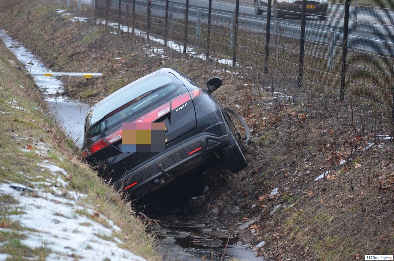 Materiële schade bij ongeval Ter Apel.