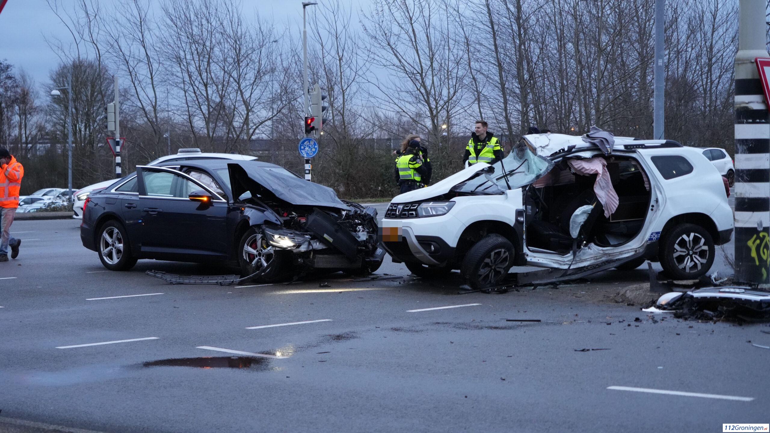 Zeer ernstig ongeval Europaweg Groningen, twee ernstig gewonden