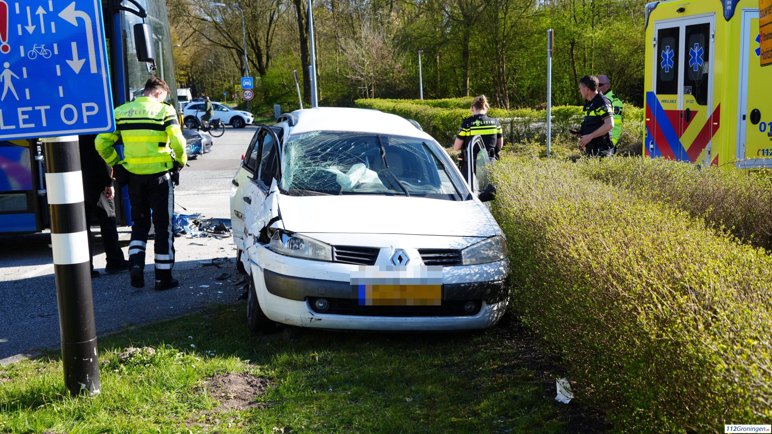 Ongeval op de Peizerbaan in Groningen. Ongeval op de Peizerbaan in Groningen.