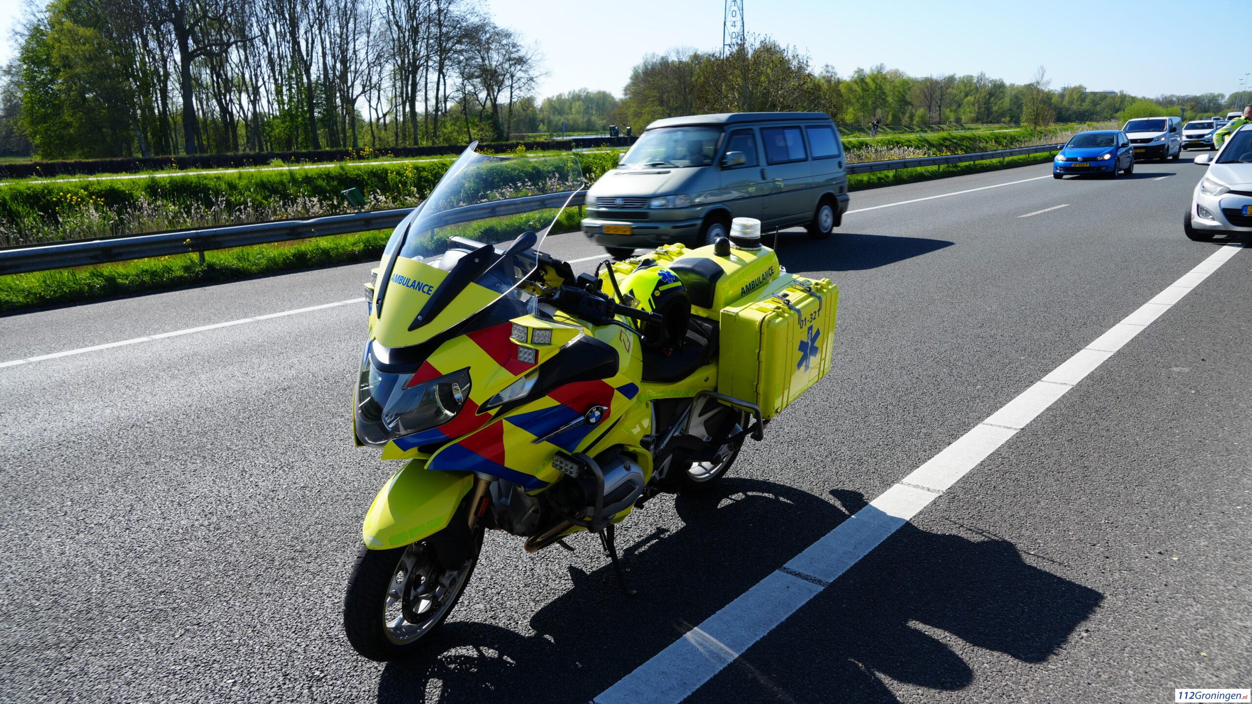 Eenzijdig ongeval op de A28 bij Haren. Eenzijdig ongeval op de A28 bij Haren.