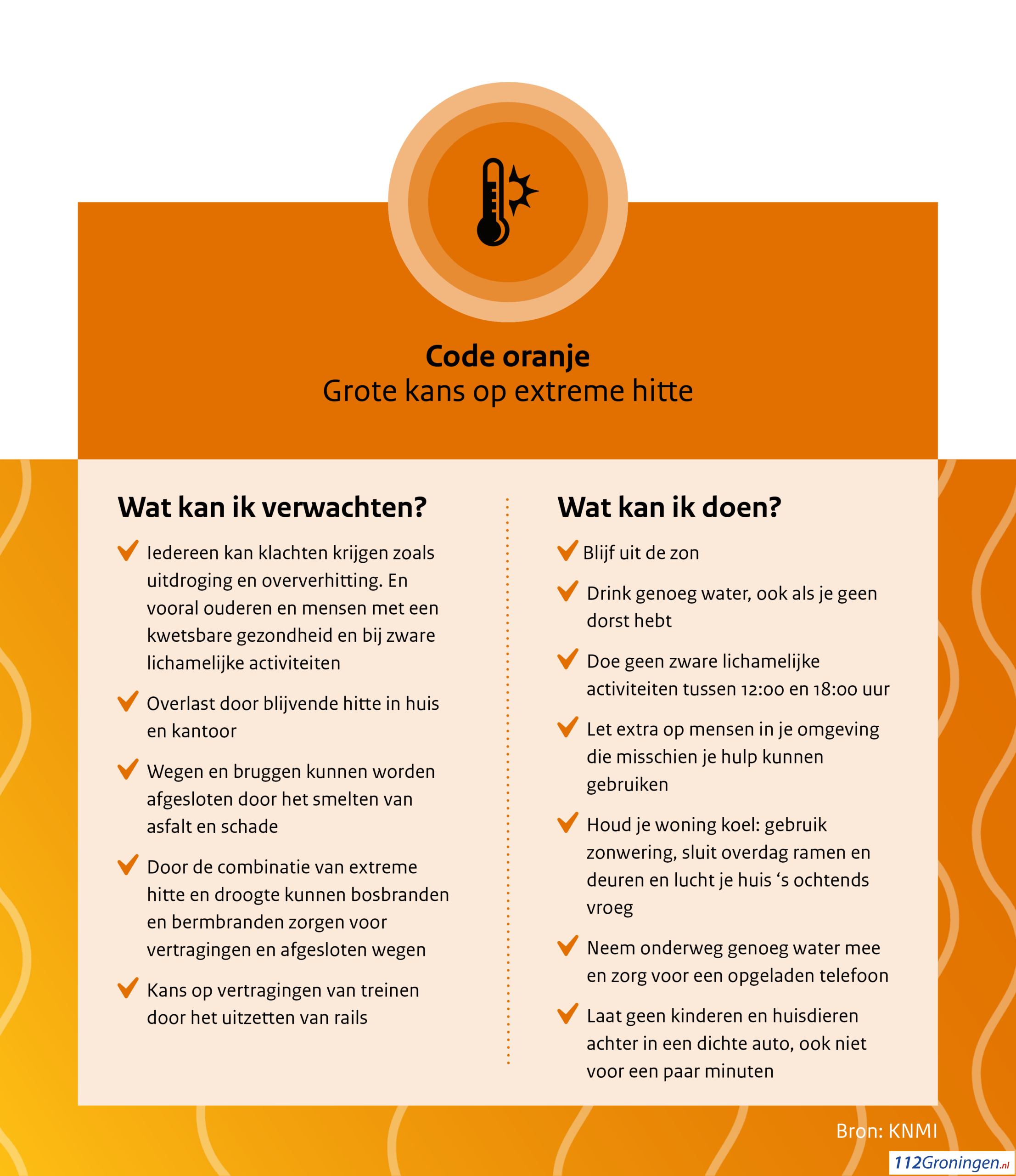 Code Geel Hitte Hittegolf: Vanaf woensdagmiddag ‘code geel’ in Groningen | 112Groningen ...