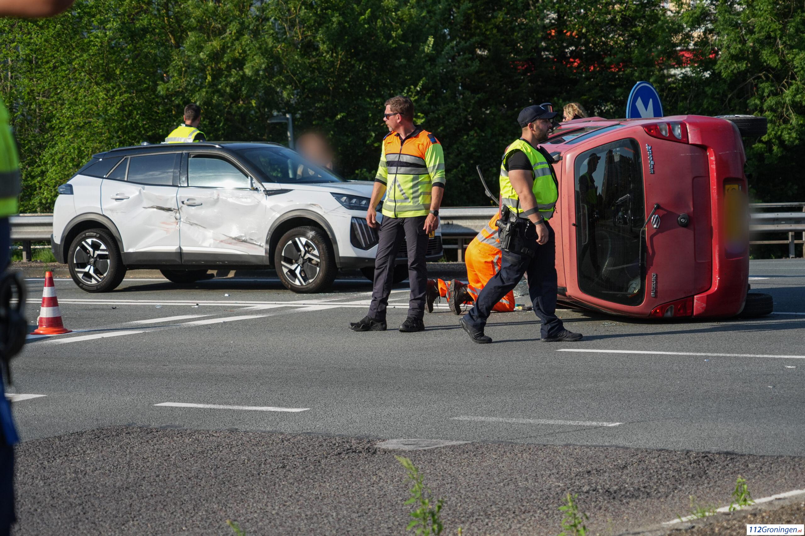 Ongeval op de Friesestraatweg in Groningen.