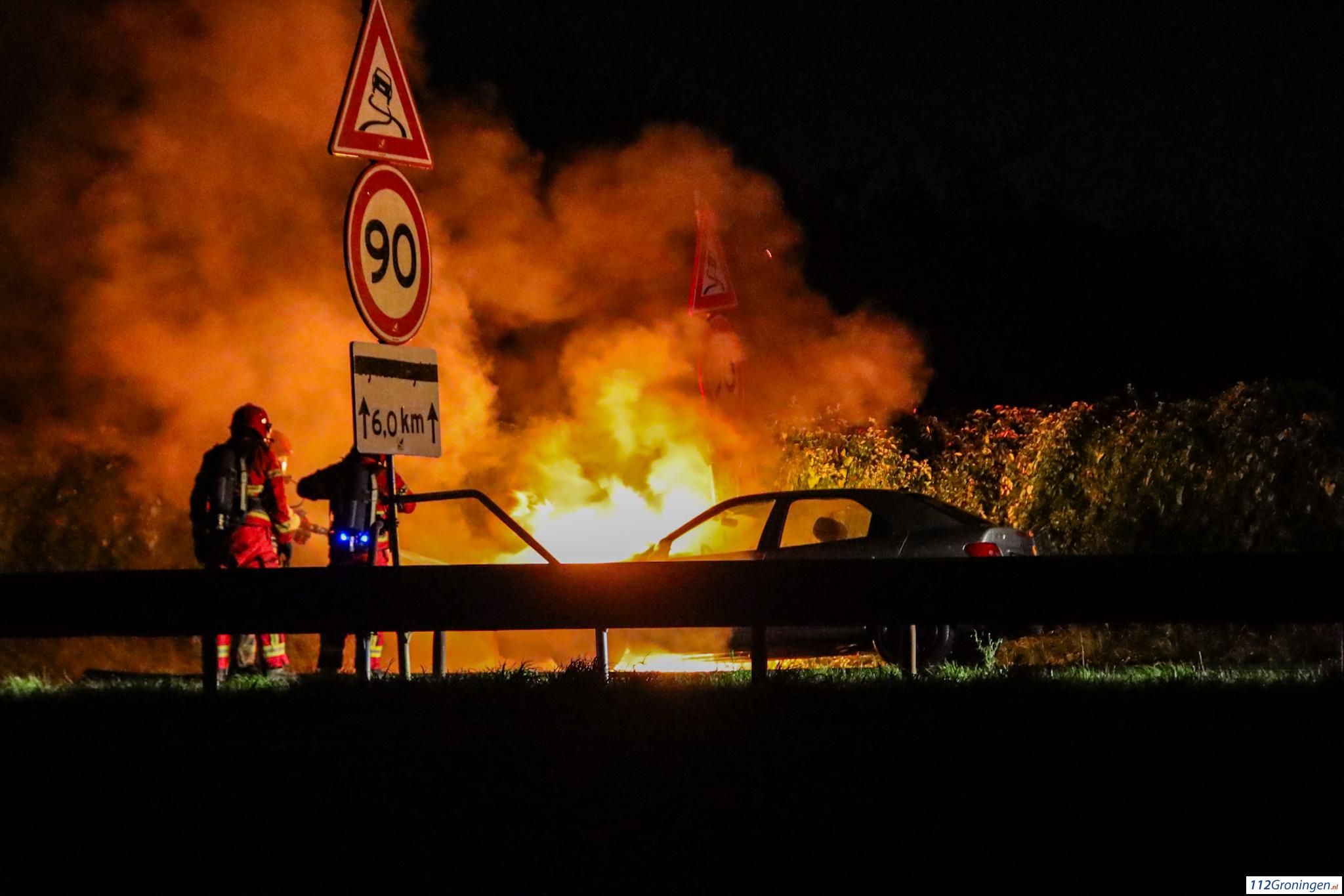 Auto door brand verwoest op de A7